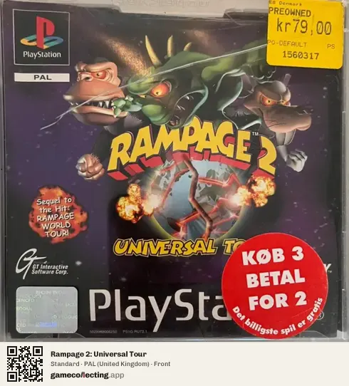 Rampage 2: Universal Tour PlayStation, United Kingdom box front
