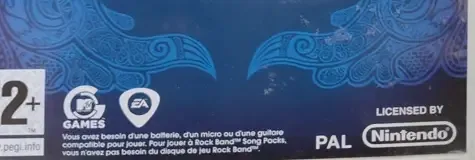 Rock Band Track Pack Volume 1, the PEGI square on its front