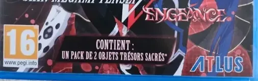 Shin Megami Tensei V: Vengeance, the PEGI square on its front