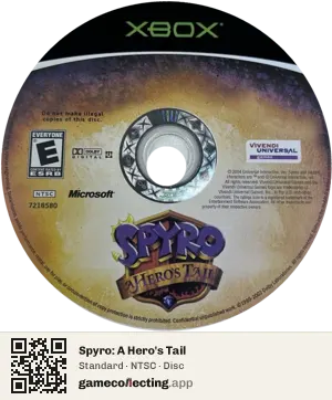 Spyro: A Hero's Tail Xbox, NTSC disc