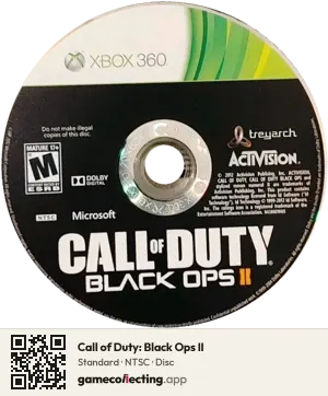 Call of Duty: Black Ops II Xbox 360, NTSC disc
