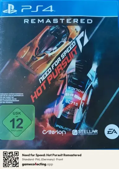 Need for Speed: Hot Pursuit Remastered PlayStation 4, Germany box front