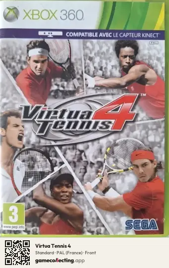 Virtua Tennis 4 Xbox 360, France box front