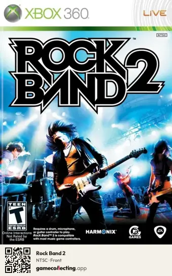 Rock Band 2 Xbox 360, NTSC box front