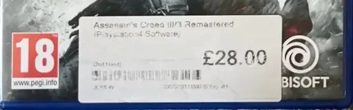 Assassin's Creed III Remastered, the PEGI square on its front
