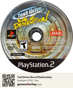 Test Drive: Eve of Destruction PlayStation 2, NTSC disc