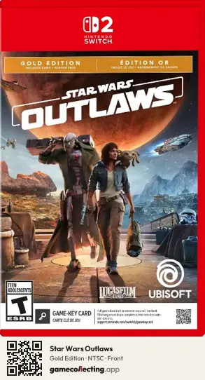 Star Wars Outlaws Nintendo Switch 2, NTSC box front