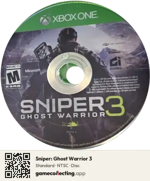 Sniper: Ghost Warrior 3 Xbox One, NTSC disc