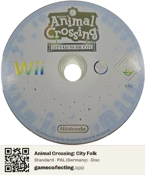 Animal Crossing: City Folk Nintendo Wii, PAL disc