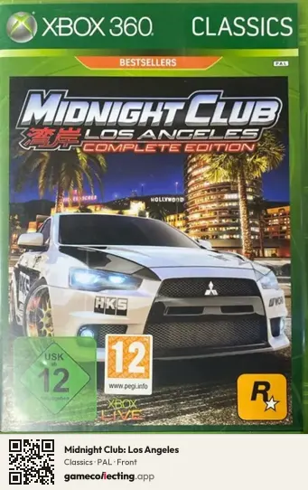 Midnight Club: Los Angeles Xbox 360, PAL box front
