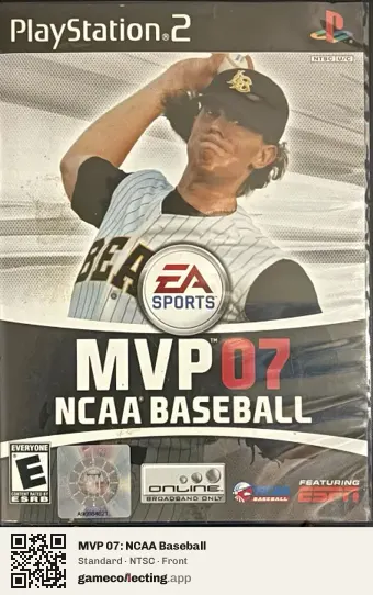 MVP 07: NCAA Baseball PlayStation 2, NTSC box front