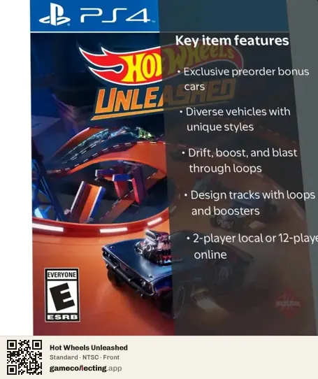 Hot Wheels Unleashed PlayStation 4, NTSC box front