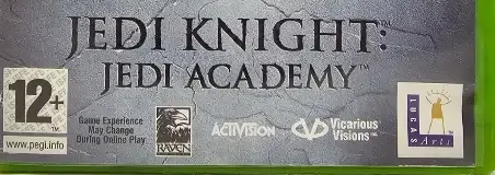 Star Wars Jedi Knight: Jedi Academy, the PEGI square on its front