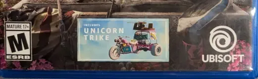 Far Cry New Dawn, the ESRB box on its front