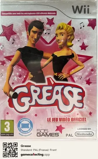 Grease Nintendo Wii, France box front