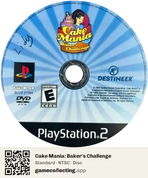 Cake Mania: Baker's Challenge PlayStation 2, NTSC disc