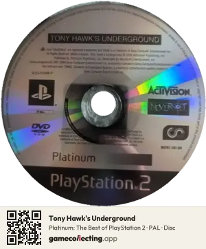 Tony Hawk's Underground PlayStation 2, PAL disc