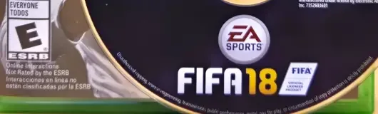 FIFA 18, the ESRB box on its front