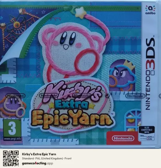 Kirby's Extra Epic Yarn Nintendo 3DS, United Kingdom box front