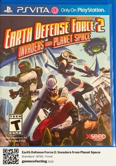 Earth Defense Force 2: Invaders from Planet Space PlayStation Vita, NTSC box front