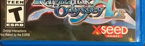 Ragnarok Odyssey Ace, the ESRB box on its front