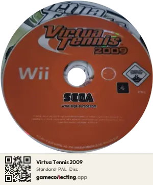 Virtua Tennis 2009 Nintendo Wii, PAL disc
