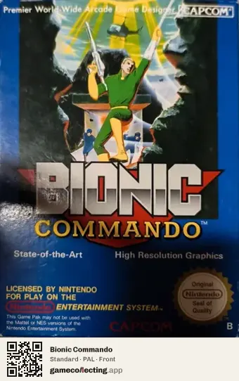 Bionic Commando Nintendo Entertainment System, PAL box front