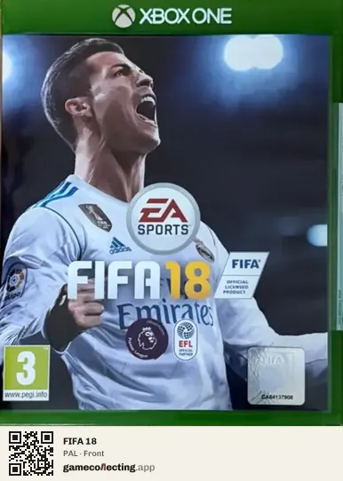 FIFA 18 Xbox One, PAL box front