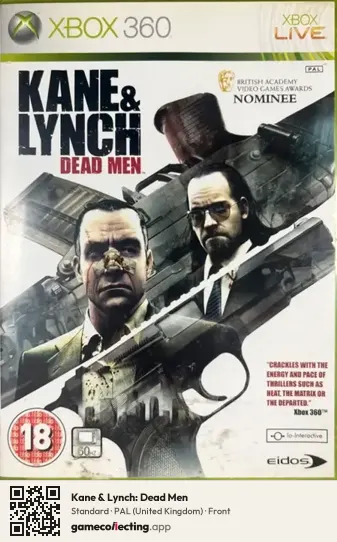 Kane & Lynch: Dead Men Xbox 360, United Kingdom box front