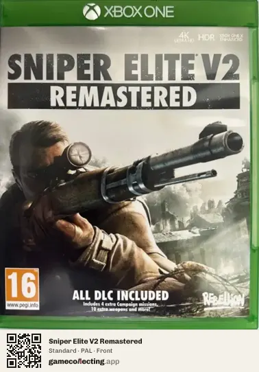 Sniper Elite V2 Remastered Xbox One, PAL box front