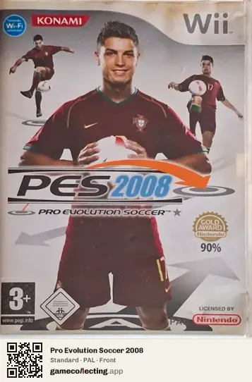Pro Evolution Soccer 2008 Nintendo Wii, PAL box front