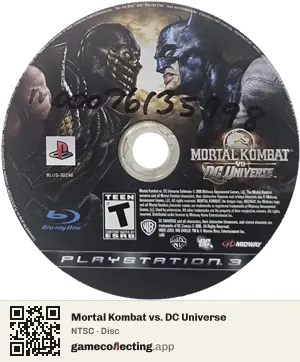Mortal Kombat vs. DC Universe PlayStation 3, NTSC disc
