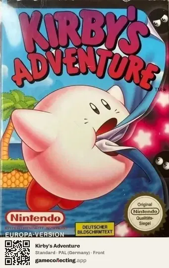 Kirby's Adventure Nintendo Entertainment System, Germany box front