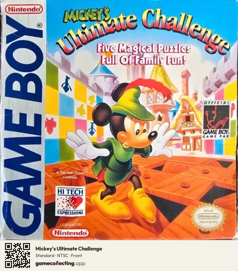 Mickey's Ultimate Challenge Game Boy, NTSC box front
