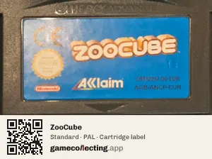 ZooCube Game Boy Advance, PAL cartridge label