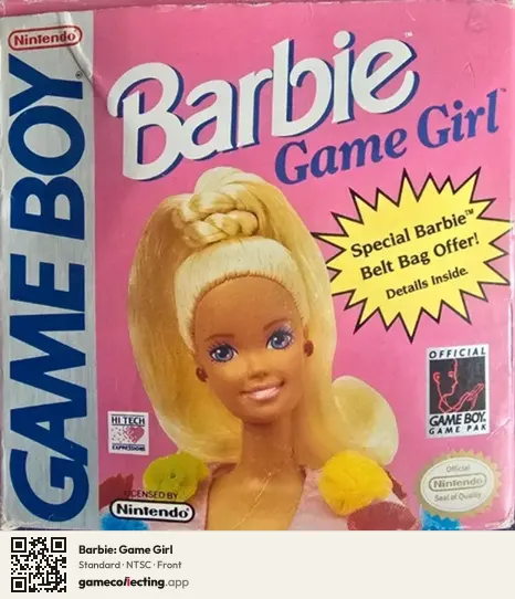 Barbie: Game Girl Game Boy, NTSC box front