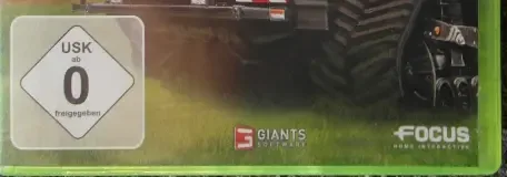 Farming Simulator, the USK square on its front