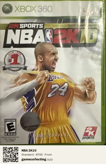NBA 2K10 Xbox 360, NTSC box front