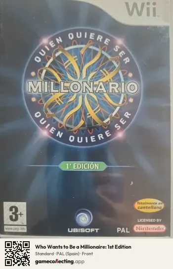 Who Wants to Be a Millionaire: 1st Edition Nintendo Wii, Spain box front