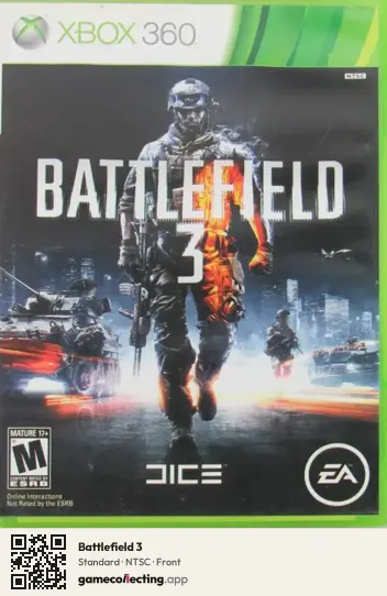 Battlefield 3 Xbox 360, NTSC box front