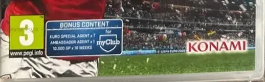 Pro Evolution Soccer 2016: UEFA Euro 2016, the PEGI square on its front