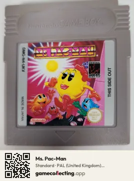 Ms. Pac-Man Game Boy, PAL cartridge label