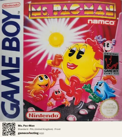 Ms. Pac-Man Game Boy, United Kingdom box front