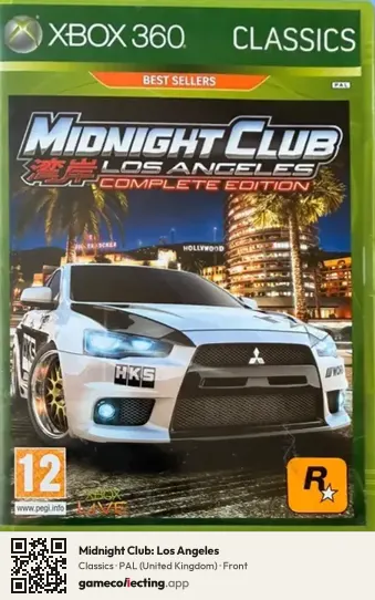Midnight Club: Los Angeles Xbox 360, United Kingdom box front