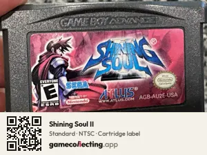 Shining Soul II Game Boy Advance, NTSC cartridge label