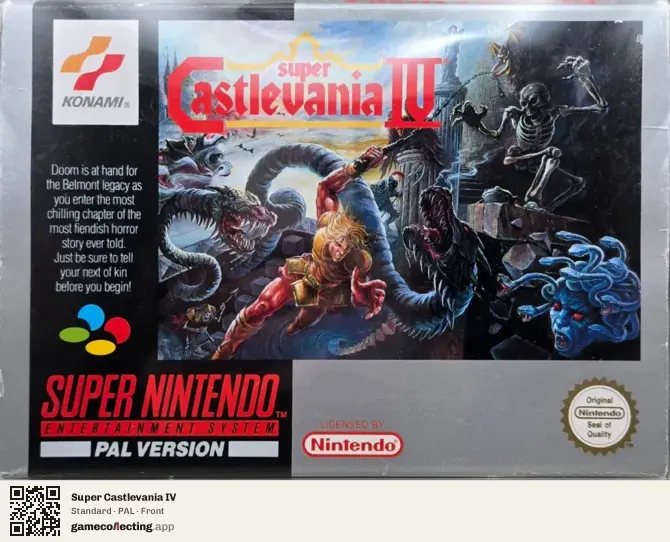 Super Castlevania IV Super Nintendo Entertainment System, PAL box front