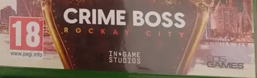 Crime Boss: Rockay City, the PEGI square on its front