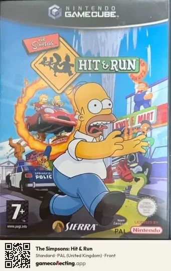 The Simpsons: Hit & Run Nintendo GameCube, United Kingdom box front
