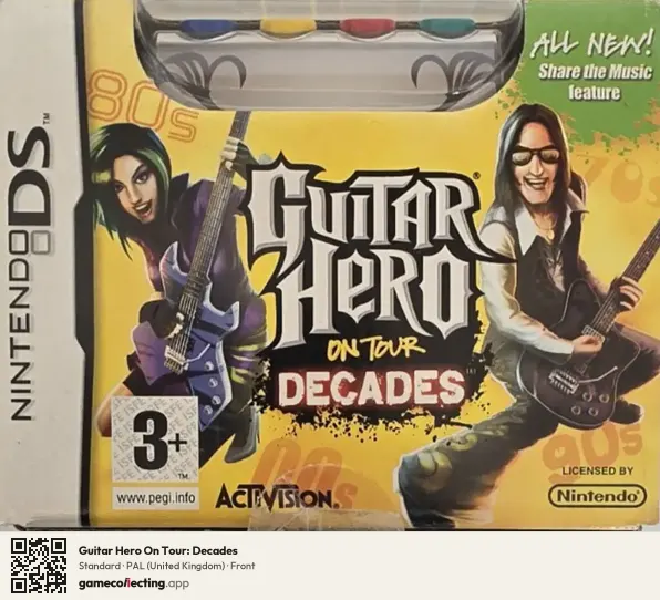 Guitar Hero On Tour: Decades Nintendo DS, United Kingdom box front