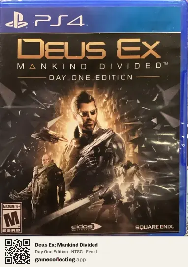Deus Ex: Mankind Divided PlayStation 4, NTSC box front